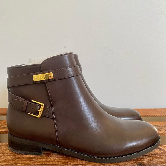 Ralph Lauren Shoes - Ralph Lauren NEW Brown Borgia Leather Ankle Booties